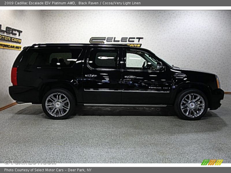 Black Raven / Cocoa/Very Light Linen 2009 Cadillac Escalade ESV Platinum AWD
