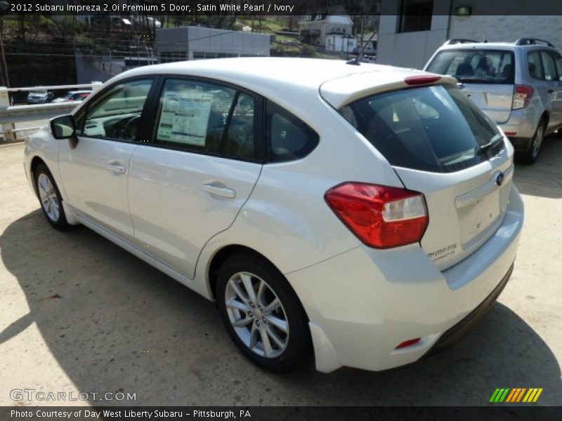 Satin White Pearl / Ivory 2012 Subaru Impreza 2.0i Premium 5 Door