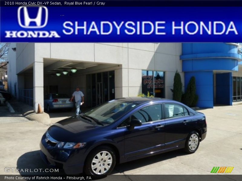 Royal Blue Pearl / Gray 2010 Honda Civic DX-VP Sedan