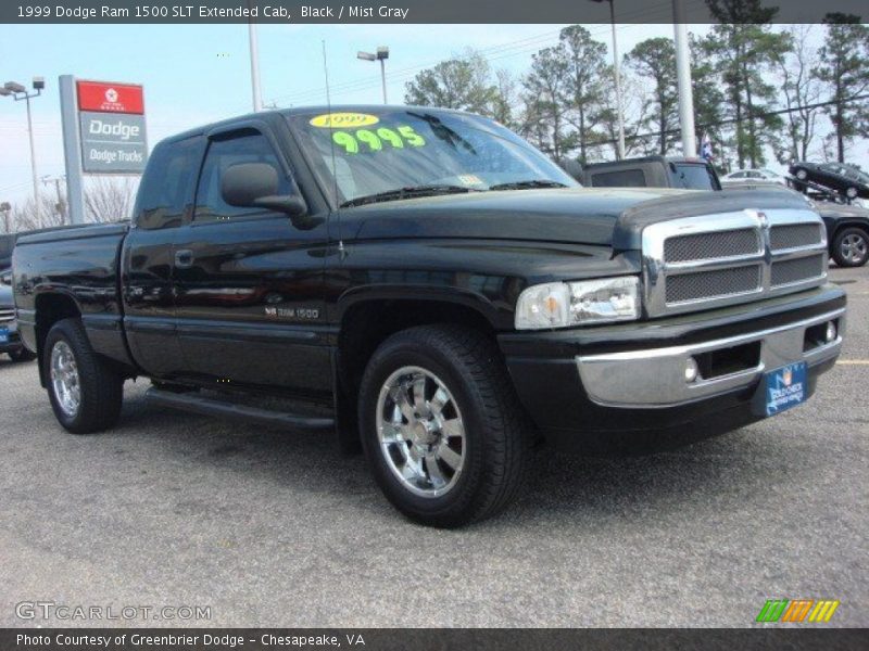 Black / Mist Gray 1999 Dodge Ram 1500 SLT Extended Cab