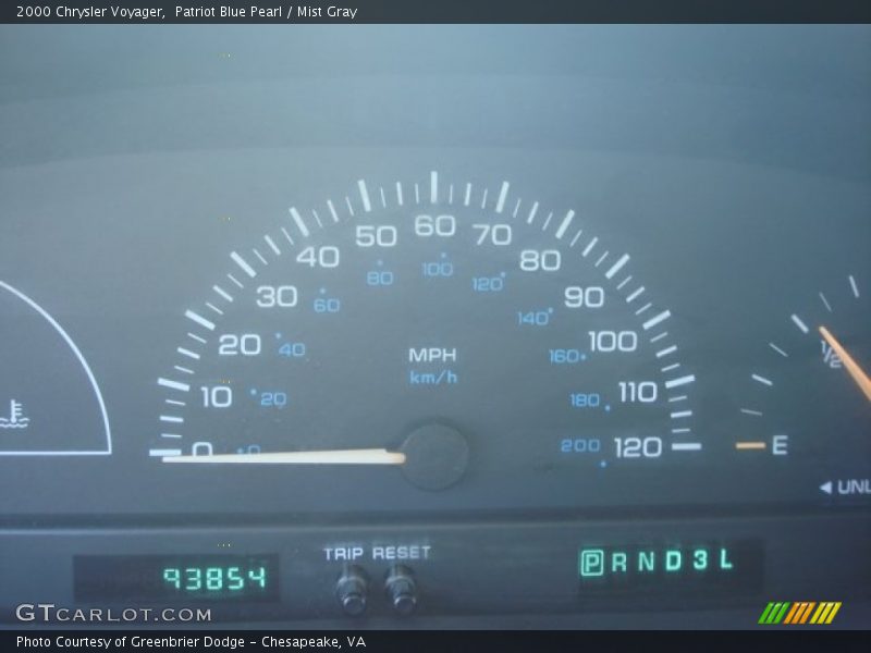 Patriot Blue Pearl / Mist Gray 2000 Chrysler Voyager