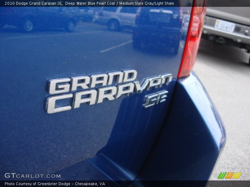 Deep Water Blue Pearl Coat / Medium Slate Gray/Light Shale 2010 Dodge Grand Caravan SE