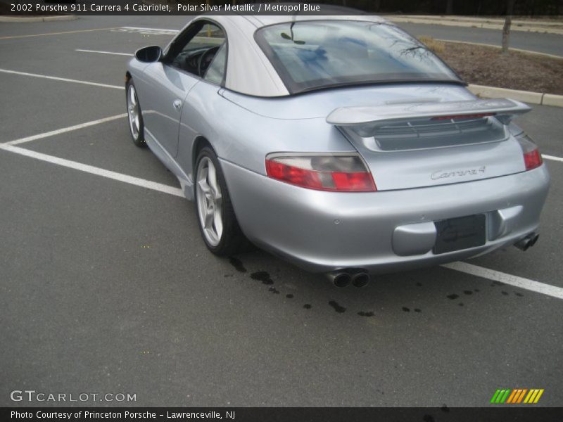 Polar Silver Metallic / Metropol Blue 2002 Porsche 911 Carrera 4 Cabriolet