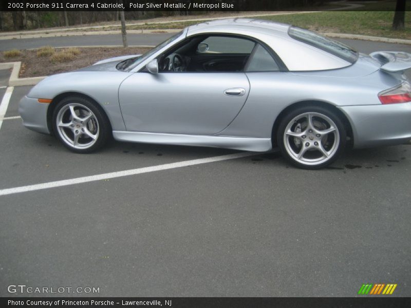 Polar Silver Metallic / Metropol Blue 2002 Porsche 911 Carrera 4 Cabriolet
