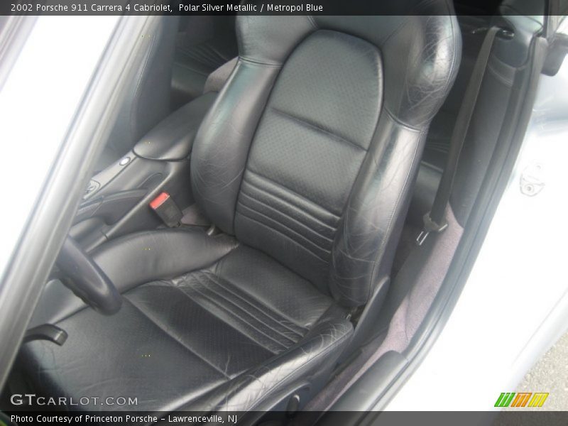 Polar Silver Metallic / Metropol Blue 2002 Porsche 911 Carrera 4 Cabriolet