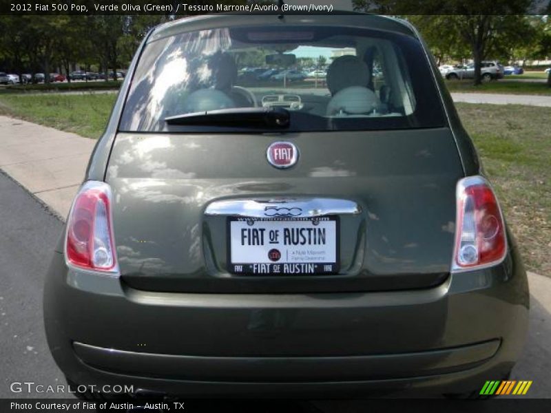 Verde Oliva (Green) / Tessuto Marrone/Avorio (Brown/Ivory) 2012 Fiat 500 Pop