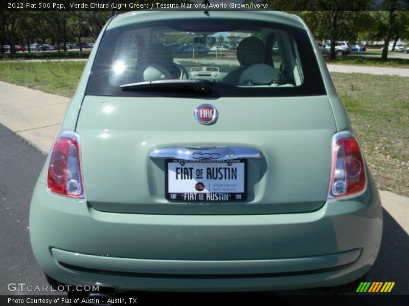 Verde Chiaro (Light Green) / Tessuto Marrone/Avorio (Brown/Ivory) 2012 Fiat 500 Pop