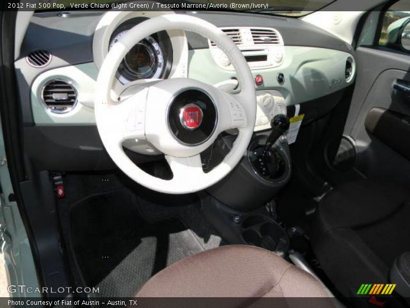 Verde Chiaro (Light Green) / Tessuto Marrone/Avorio (Brown/Ivory) 2012 Fiat 500 Pop