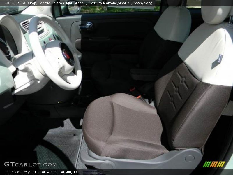 Verde Chiaro (Light Green) / Tessuto Marrone/Avorio (Brown/Ivory) 2012 Fiat 500 Pop