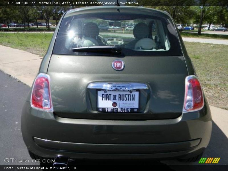 Verde Oliva (Green) / Tessuto Marrone/Avorio (Brown/Ivory) 2012 Fiat 500 Pop