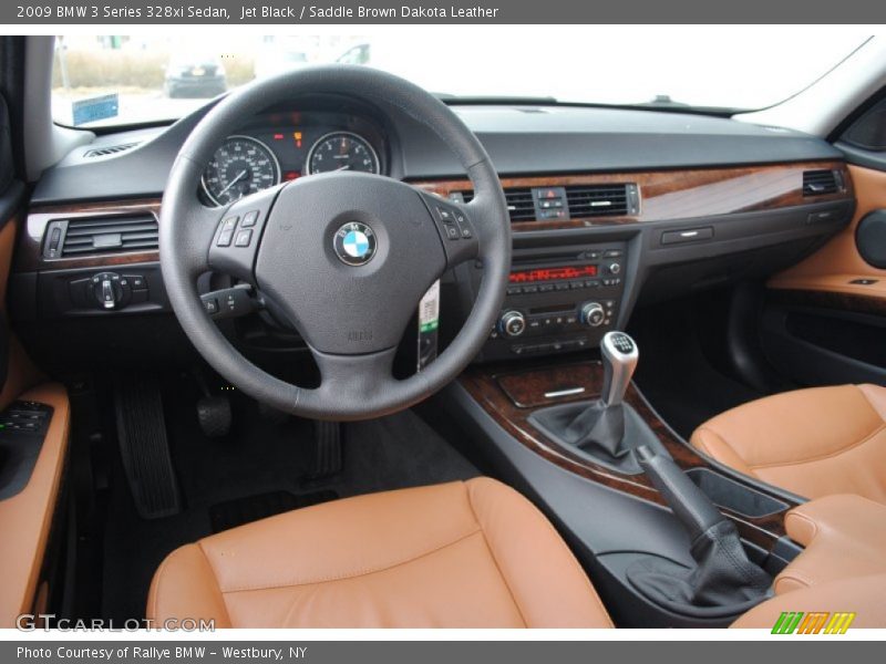 Jet Black / Saddle Brown Dakota Leather 2009 BMW 3 Series 328xi Sedan