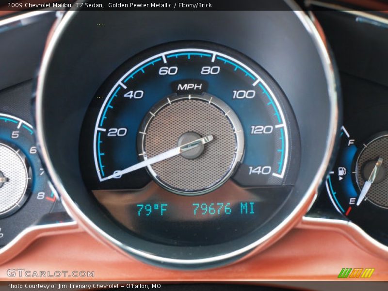 Golden Pewter Metallic / Ebony/Brick 2009 Chevrolet Malibu LTZ Sedan