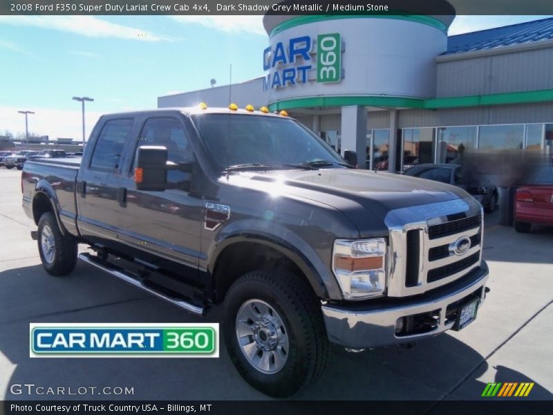Dark Shadow Grey Metallic / Medium Stone 2008 Ford F350 Super Duty Lariat Crew Cab 4x4