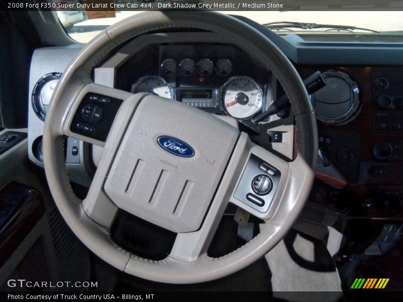 Dark Shadow Grey Metallic / Medium Stone 2008 Ford F350 Super Duty Lariat Crew Cab 4x4