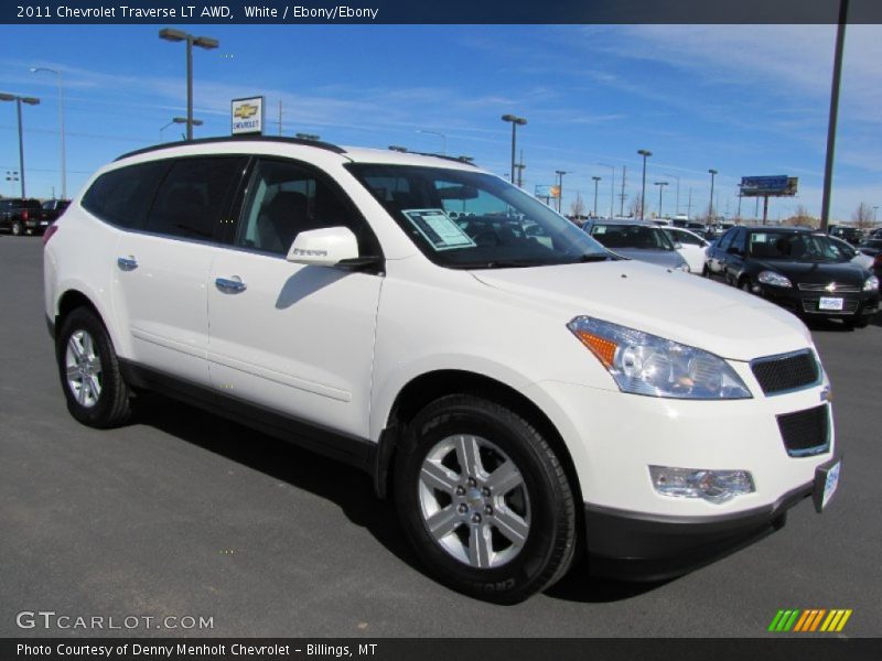 White / Ebony/Ebony 2011 Chevrolet Traverse LT AWD