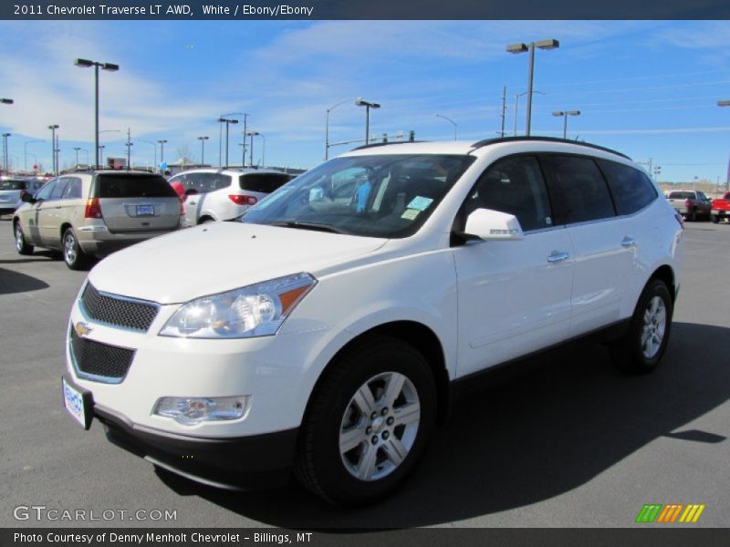 White / Ebony/Ebony 2011 Chevrolet Traverse LT AWD