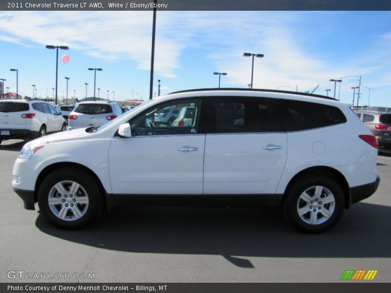 White / Ebony/Ebony 2011 Chevrolet Traverse LT AWD