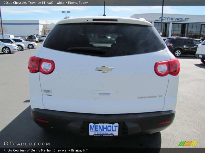 White / Ebony/Ebony 2011 Chevrolet Traverse LT AWD