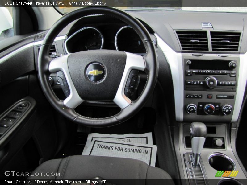 White / Ebony/Ebony 2011 Chevrolet Traverse LT AWD