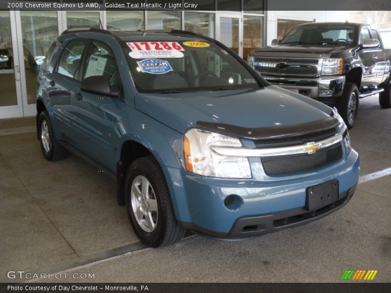 Golden Teal Metallic / Light Gray 2008 Chevrolet Equinox LS AWD