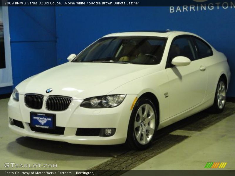 Alpine White / Saddle Brown Dakota Leather 2009 BMW 3 Series 328xi Coupe