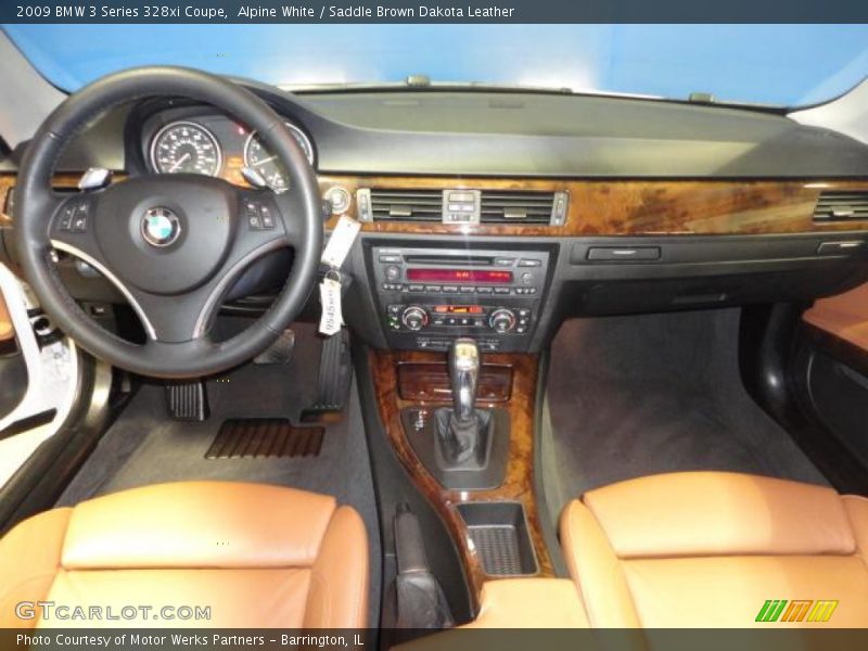 Alpine White / Saddle Brown Dakota Leather 2009 BMW 3 Series 328xi Coupe