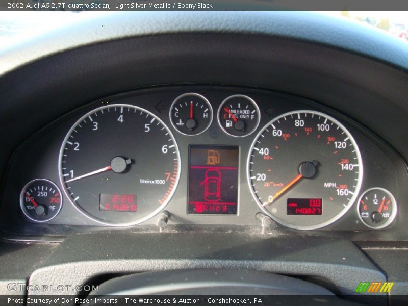 Light Silver Metallic / Ebony Black 2002 Audi A6 2.7T quattro Sedan