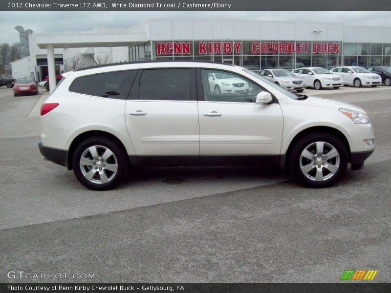 White Diamond Tricoat / Cashmere/Ebony 2012 Chevrolet Traverse LTZ AWD