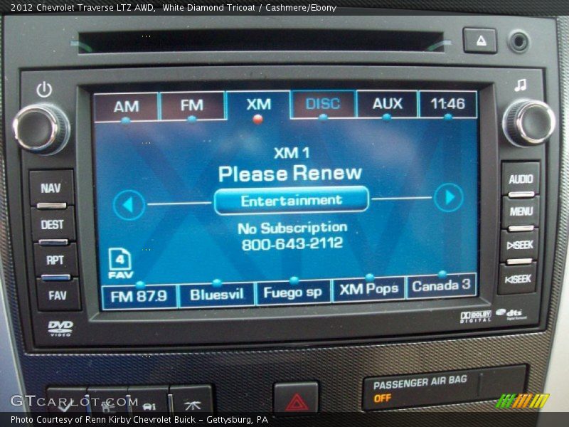 White Diamond Tricoat / Cashmere/Ebony 2012 Chevrolet Traverse LTZ AWD