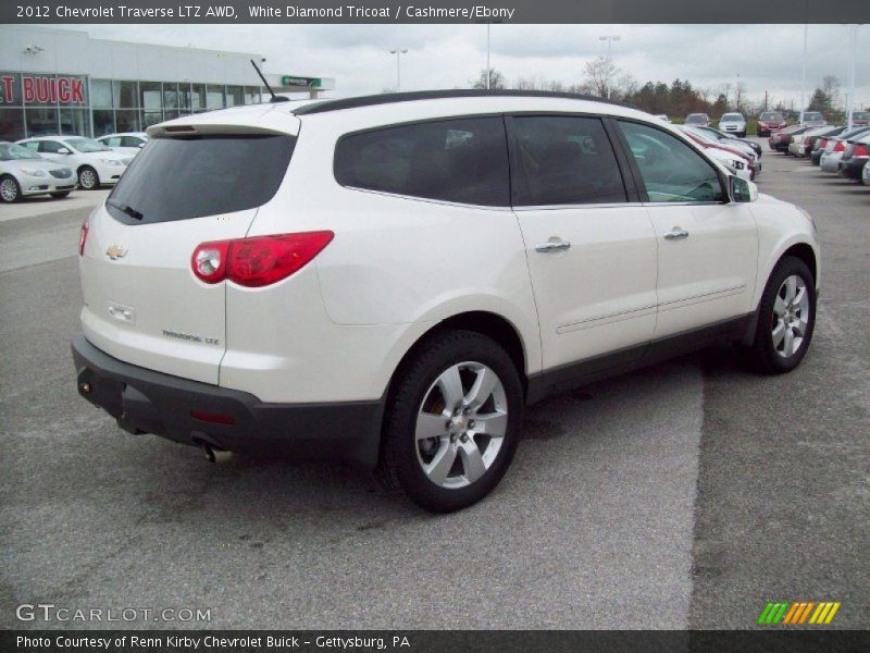 White Diamond Tricoat / Cashmere/Ebony 2012 Chevrolet Traverse LTZ AWD