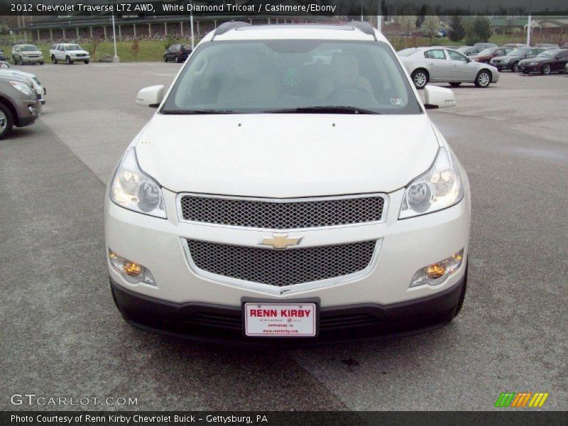 White Diamond Tricoat / Cashmere/Ebony 2012 Chevrolet Traverse LTZ AWD