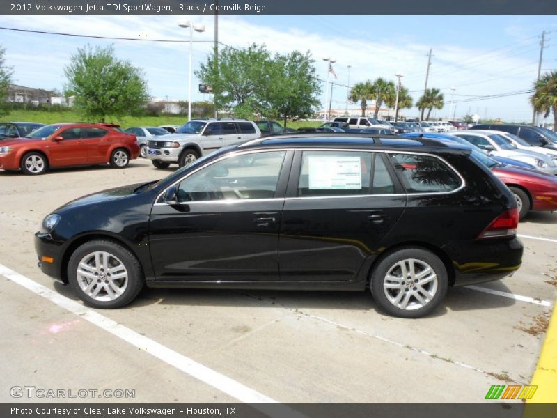 Black / Cornsilk Beige 2012 Volkswagen Jetta TDI SportWagen