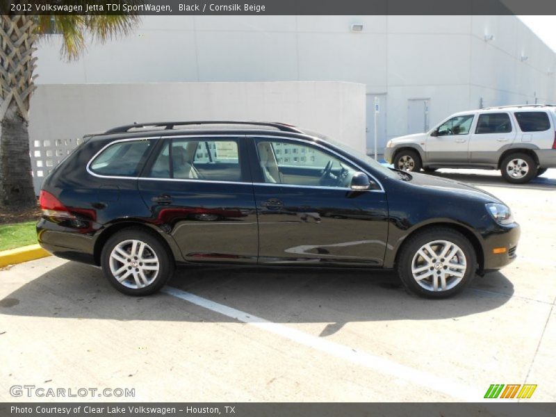 Black / Cornsilk Beige 2012 Volkswagen Jetta TDI SportWagen