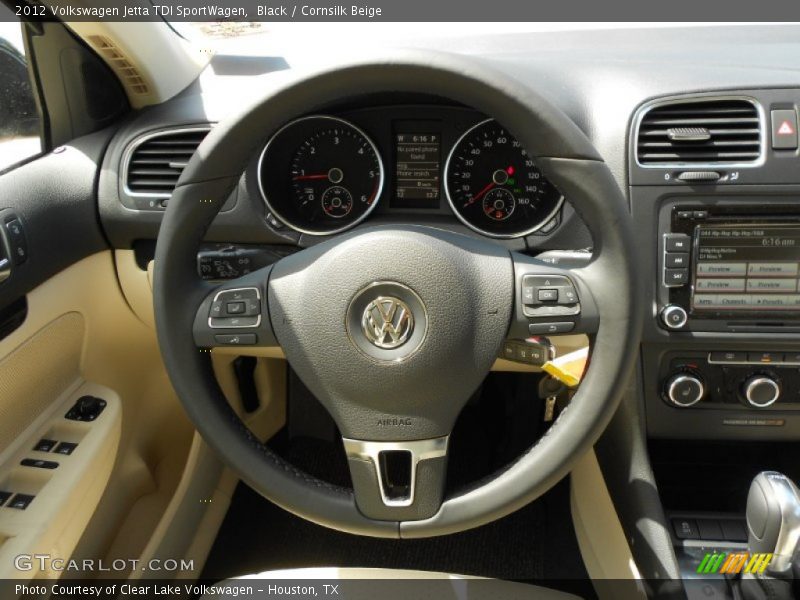 Black / Cornsilk Beige 2012 Volkswagen Jetta TDI SportWagen