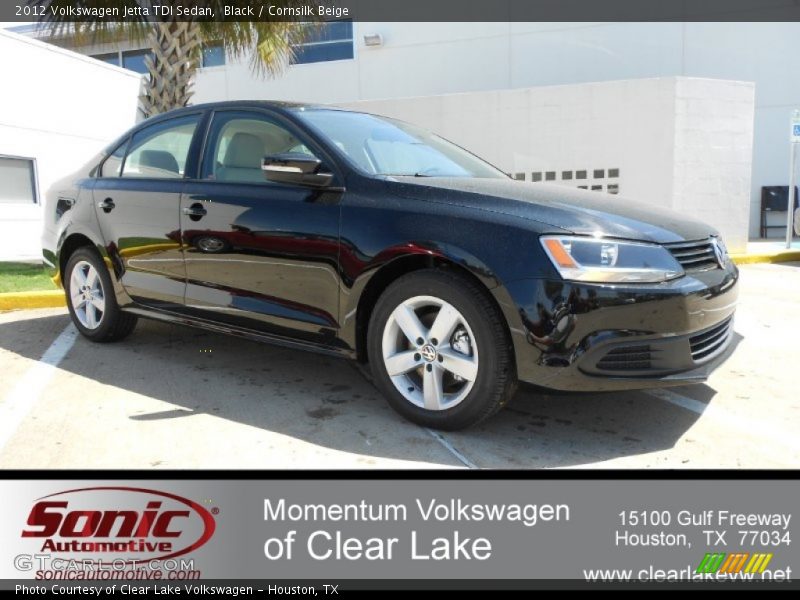 Black / Cornsilk Beige 2012 Volkswagen Jetta TDI Sedan