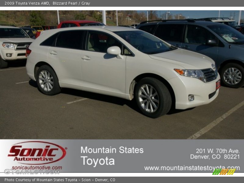 Blizzard Pearl / Gray 2009 Toyota Venza AWD