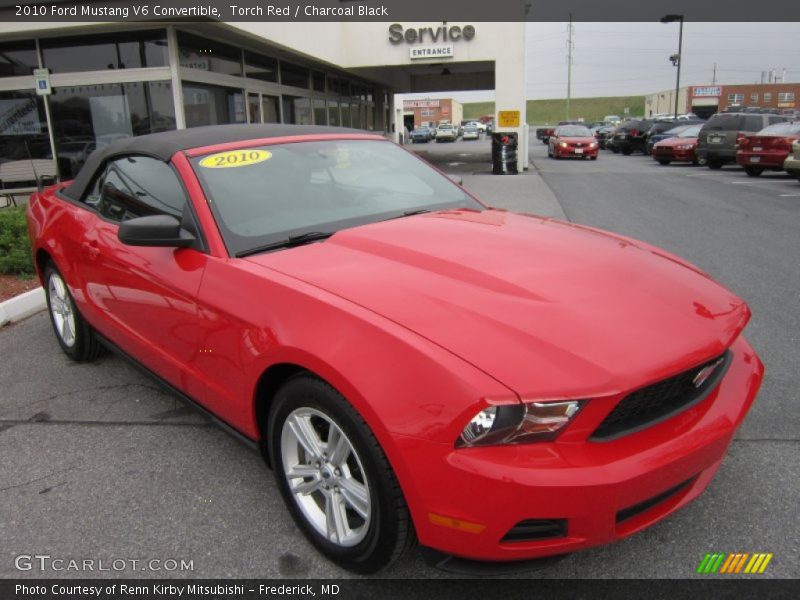 Torch Red / Charcoal Black 2010 Ford Mustang V6 Convertible