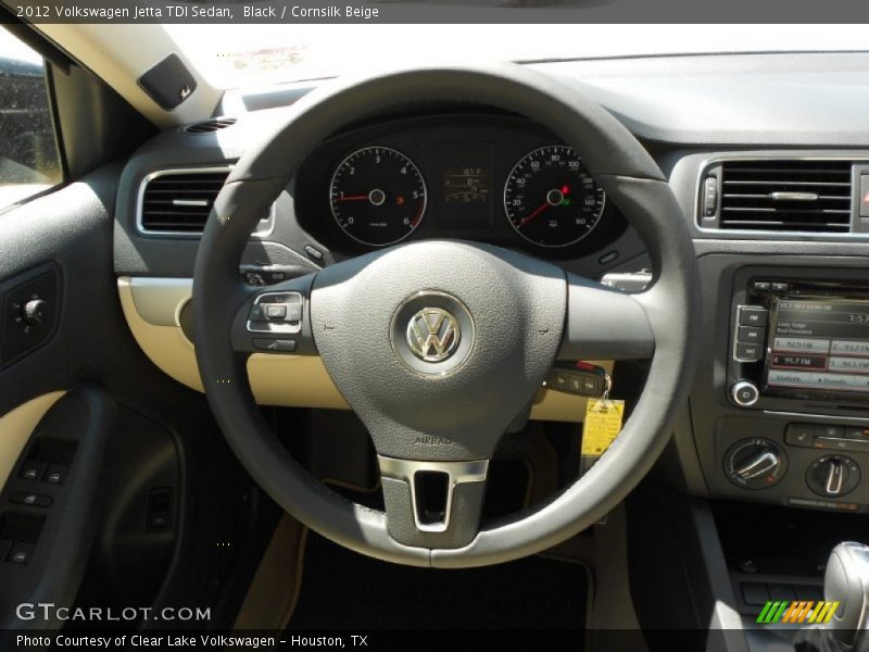 Black / Cornsilk Beige 2012 Volkswagen Jetta TDI Sedan
