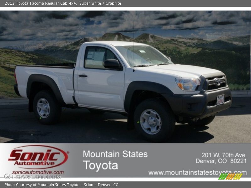 Super White / Graphite 2012 Toyota Tacoma Regular Cab 4x4