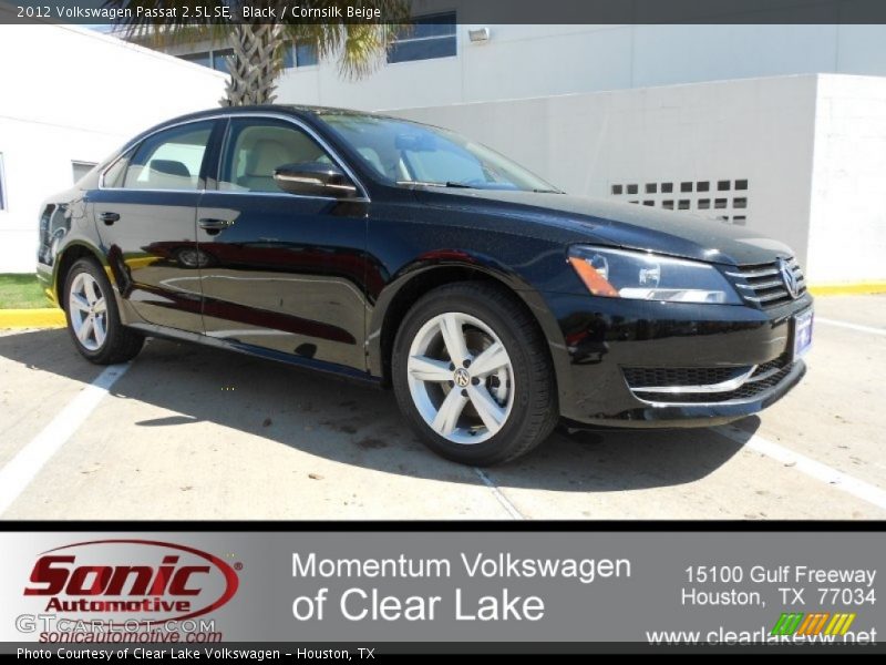 Black / Cornsilk Beige 2012 Volkswagen Passat 2.5L SE