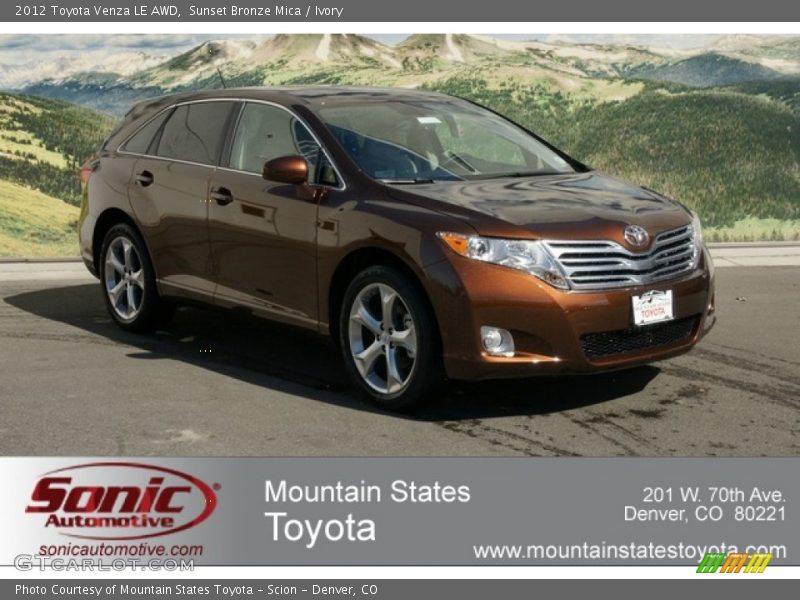 Sunset Bronze Mica / Ivory 2012 Toyota Venza LE AWD