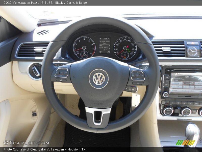 Black / Cornsilk Beige 2012 Volkswagen Passat 2.5L SE