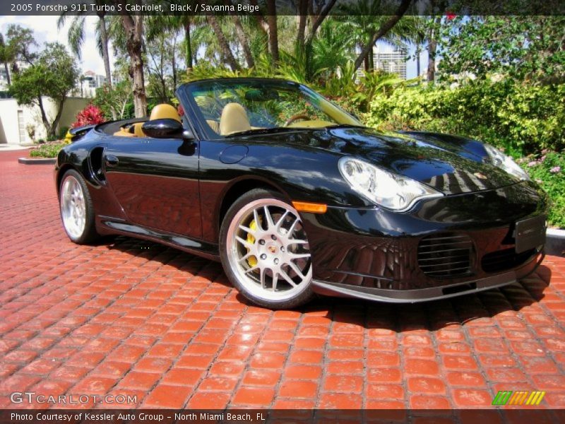 Black / Savanna Beige 2005 Porsche 911 Turbo S Cabriolet