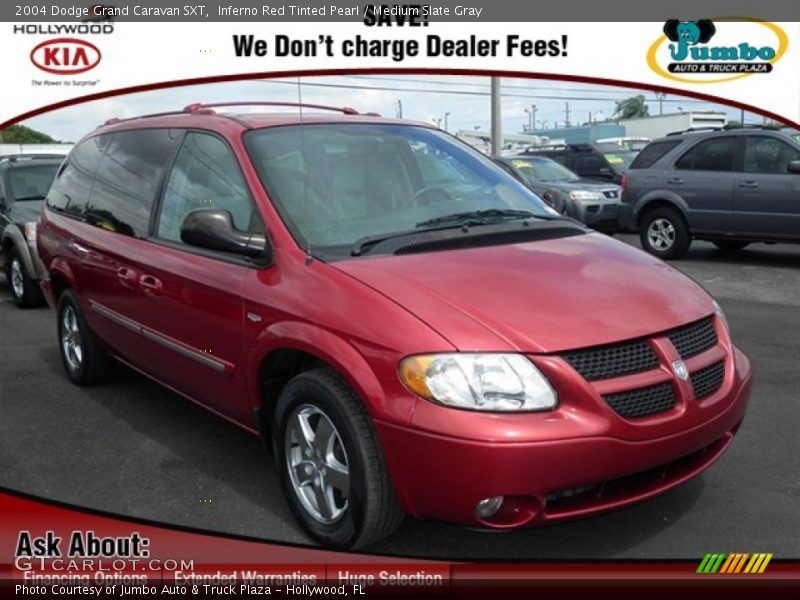 Inferno Red Tinted Pearl / Medium Slate Gray 2004 Dodge Grand Caravan SXT