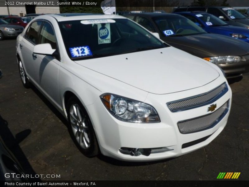 Summit White / Ebony 2012 Chevrolet Malibu LTZ