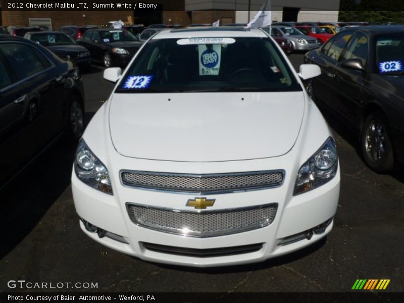 Summit White / Ebony 2012 Chevrolet Malibu LTZ