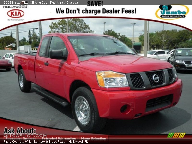 Red Alert / Charcoal 2008 Nissan Titan XE King Cab