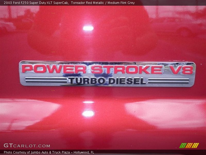 Toreador Red Metallic / Medium Flint Grey 2003 Ford F250 Super Duty XLT SuperCab