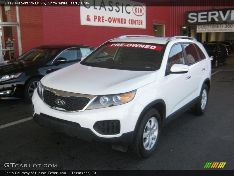 Snow White Pearl / Gray 2012 Kia Sorento LX V6