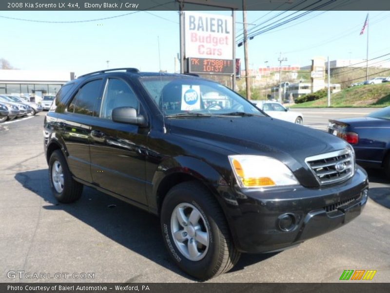 Ebony Black / Gray 2008 Kia Sorento LX 4x4